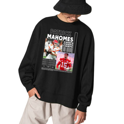 90s Inspired Patrick Mahomes Football Sweatshirt - BLACK