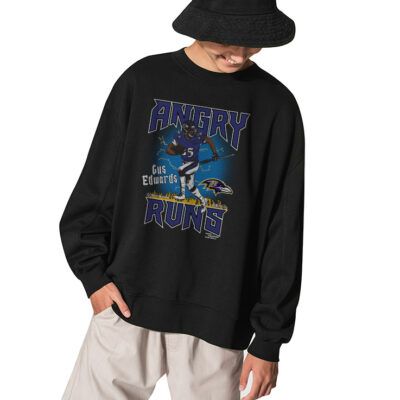Baltimore Ravens Angry Runs Sweatshirt Collection feat. Gus Edwards - BLACK