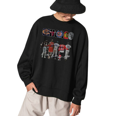 Chicago Sports Sweatshirt, Fan Sport Sweatshirt - BLACK