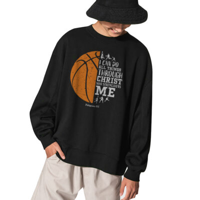 Christian Religious Basketball Sports Sweatshirt - BLACK