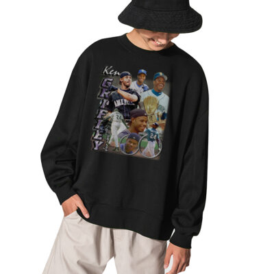 Genuine Ken Griffey Jr. Baseball Shirt 90s Graphic Sweatshirt, Unisex Gift - BLACK
