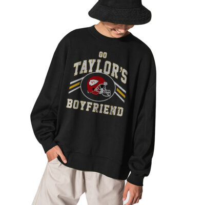 Go Taylor's Boyfriend Swearshirt, Kelce Kansas Sweatshirt - BLACK