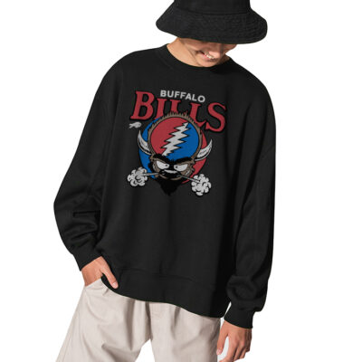 Grateful Dead Meets Nfl Buffalo Bills Mascot - BLACK