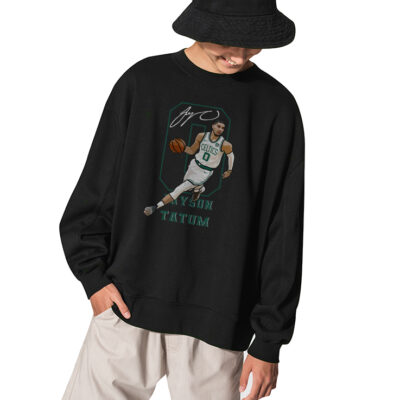 Jayson Tatum Crewneck Basketball Sweatshirt - BLACK