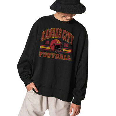Kansas City Chiefs NFL Sweatshirt, Kansas City Football Sweatshirt - BLACK