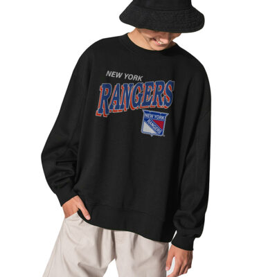 New York Rangers Logo Sweatshirt, NY Rangers Sweatshirt - BLACK