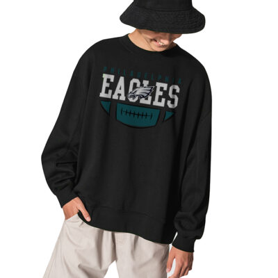 Philadelphia Eagles Football Sweatshirt, Eagles Mascot Eagle Spirit - BLACK
