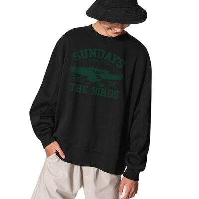 Philadelphia Football Sweatshirt, Philly Eagles Collection Sundays Sweatshirt - BLACK