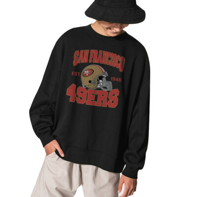 San Francisco 49ers Mens Sweatshirt, NFL Football Sweatshirt - BLACK