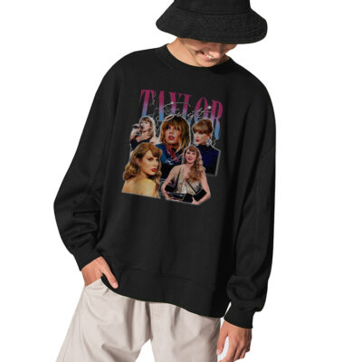 Taylor Swift 90s Eras Tour Sweatshirt, Swiftie Fan Sweatshirt - BLACK