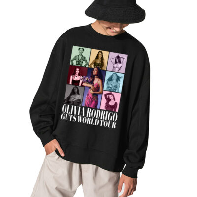Trendy 2024 Olivia Rodrigo Guts Sweatshirt World Tour Collection - BLACK