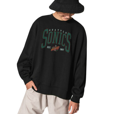 Seattle Supersonics Sweatshirt NBA Shirt - BLACK