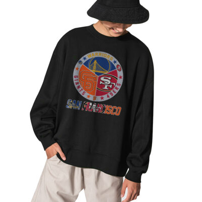 Sf 49ers, Giants & Gs Warriors Logo Sweatshirt Hot Unisex - BLACK
